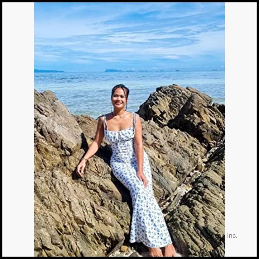 Polyester Elastane Spaghetti Strap Bodycon Maxi D… - image 6